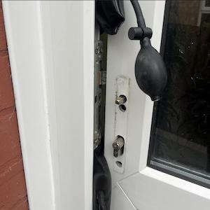 Seized up double glazed door in need of UPVC door lock repair